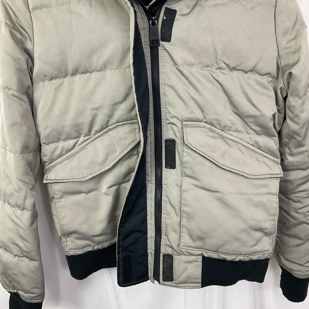 Hollister Gray Black Faux Fur Trim Hooded Ultimate Puffer Bomber Jacket Size S - Picture 5 of 15